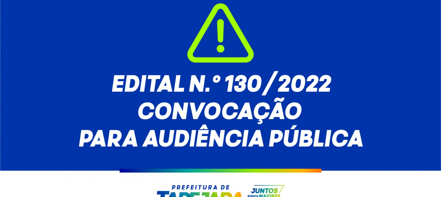 Audiência Pública será realizada no dia 23 de agosto